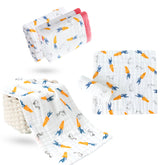 Baby Swaddle Blanket and Burp Cloth for Infants (Orange)